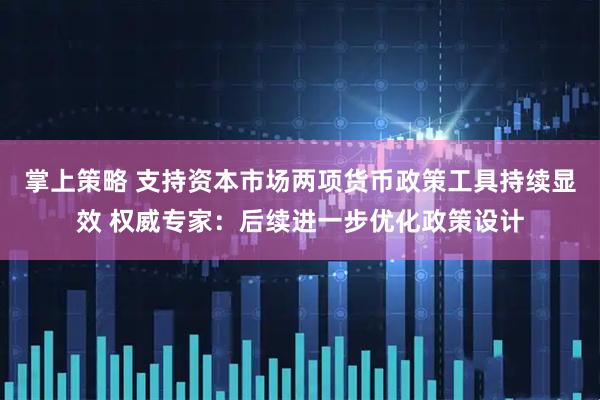 掌上策略 支持资本市场两项货币政策工具持续显效 权威专家：后续进一步优化政策设计